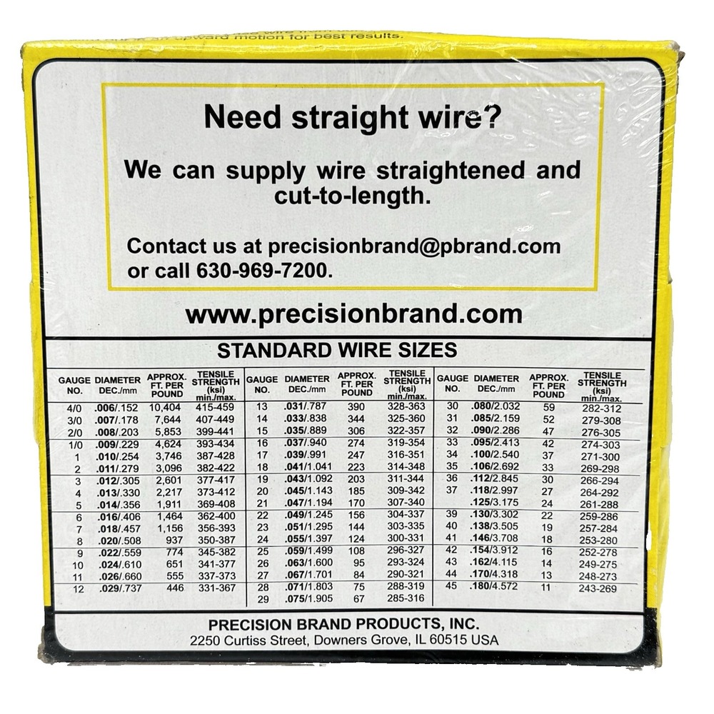 Precision Brand 21059 Music Wire .059 Spring Tempered 1 lb 144 ft Steel Wire - Picture 6 of 8